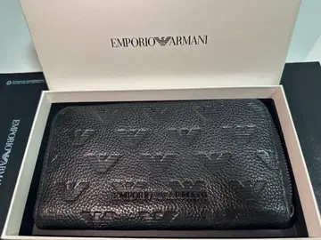 EMPORIO ARMANI 블랙 가죽 장지갑