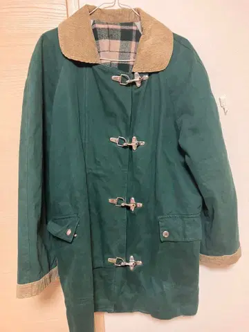 그린 컬러 파이어맨 자켓 코듀로이 카라 부착 구제 의류