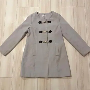 그레이 더블 브레스트 롱 코트