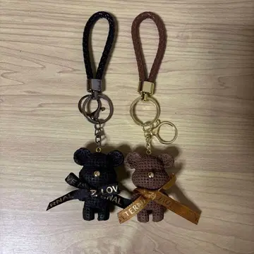 [ Yavoluy ] 곰 키링 2색 세트 (블랙, 화이트)