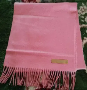 캐시미어 100% 핑크 머플러 약 31cm x 157cm 미사용 새상품