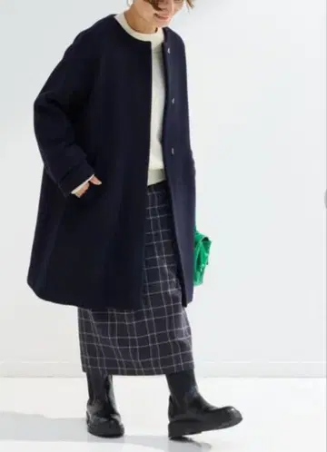 그린 라벨 릴랙싱 소프트 멜톤 A라인 코트