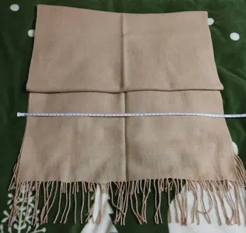 캐시미어 100% 베이지 프린지 스톨 약 50cm x 180cm
