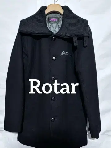 Rotar 블랙 리브 옷깃 돈키 코트 로터 충전솜 로고 자수 일본제