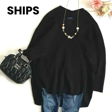 새상품급 쉽스 코쿤 니트 돌먼 슬리브 블랙 루즈핏 체형 커버