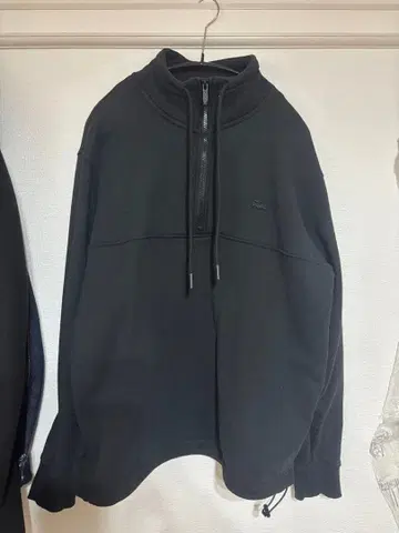 Lacoste 하프 지퍼 트레이닝복 블랙 L 사이즈