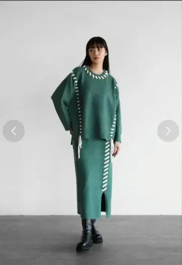 세트 판매 RADIATE 야마다야 스티치 니트 스커트