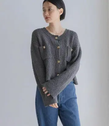 apart by lowrys 트위드 니트 숏 가디건