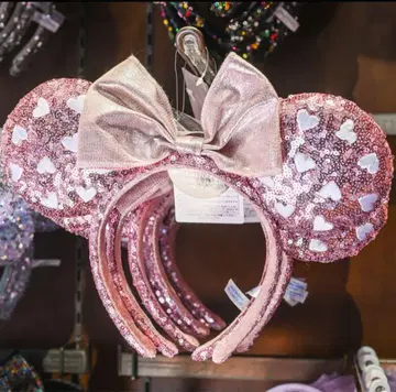 미니 귀 머리띠 핑크 하트 디즈니 홍콩