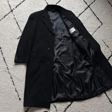 극상 캐시미어 혼방 체스터 코트 맥시 길이 블랙 M 사이즈