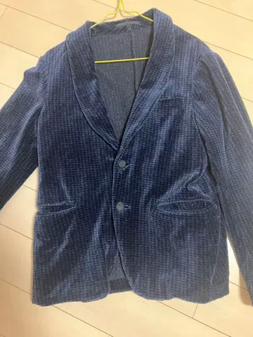 네이비 벨로아 테일러드 자켓