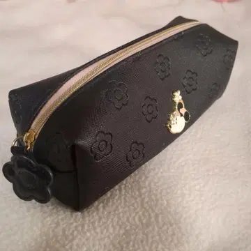 미니 마우스 꽃무늬 파우치 블랙