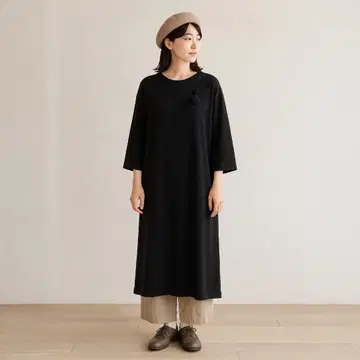 rivet & surge 원피스 맨투맨 롱 기장 F 블랙