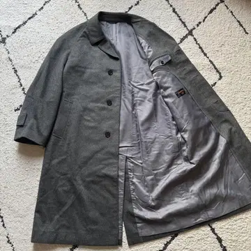 최고급 캐시미어 100 체스터 코트 맥시 길이 그레이 XL 사이즈