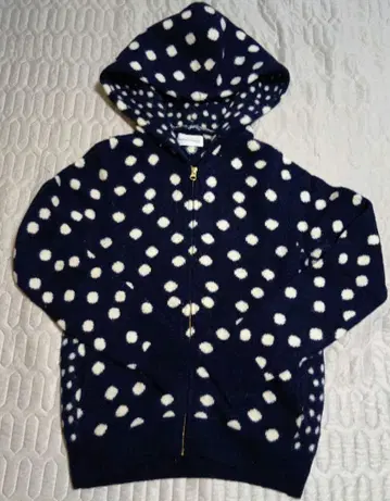 TSUMORI CHISATO 물방울 패턴 후드 부착 니트 후드티