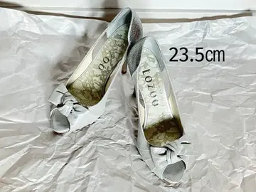 새상품급 tozoo 펌프스 실버 오픈토 23.5cm 포멀