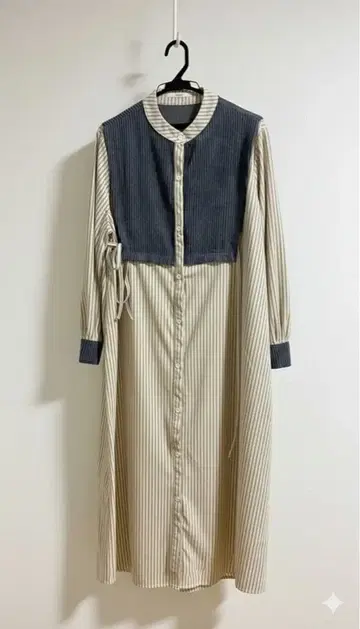 Ciapanic 스트라이프 셔츠 원피스 긴팔