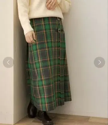 Sonny Lebel 랩 체크 플리츠 스커트