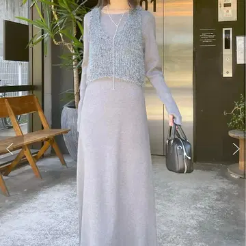 mystic 니트 베스트 원피스 세트