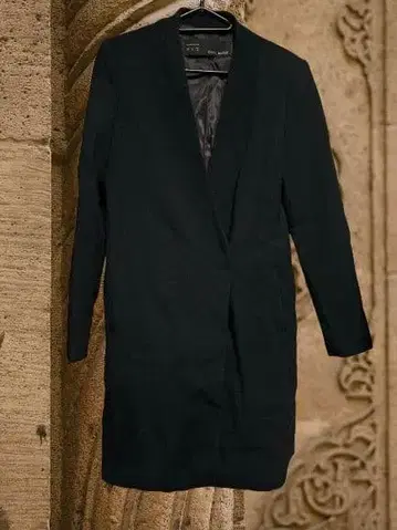 ZARA BASIC 롱 코트 자켓 노카라 코쿤 코트