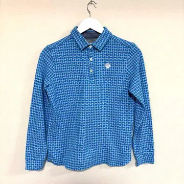 캘러웨이 피케 셔츠 긴팔 올 패턴 원 포인트 골프웨어 M 스카이블루