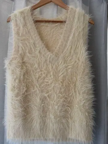 샤기 베스트 베이지