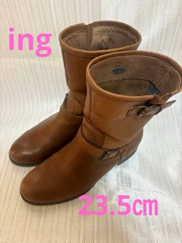 [ ing ] 천연 가죽 숏부츠 브라운