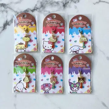 산리오 캐릭터즈 초콜릿 petit 메탈 참 6종 컴프 세트