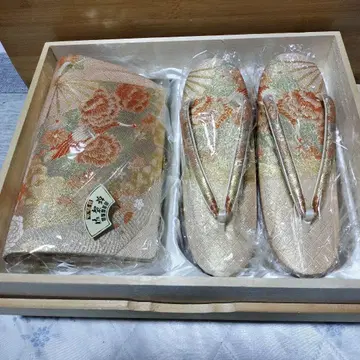 새상품급 사카니시 골드 컬러 조리 & 백 세트