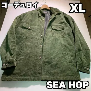 SEAHOP 코듀로이 자켓 안감 부착 셔츠 블루종 XL 그린