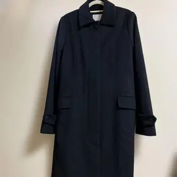 [어반 리서치] 카구레 블랙 롱 코트 캐시미어 혼방 사이즈 2