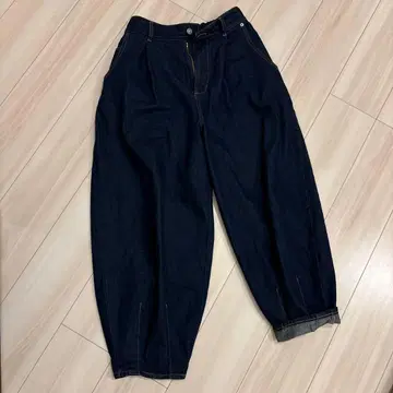 다크 블루 벌룬 팬츠 허리밴딩