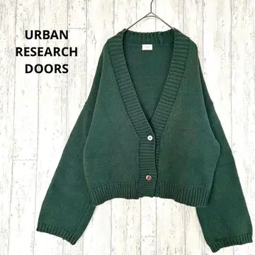 어반 리서치 도어스 니트 가디건 [ F ] 긴팔 코튼 블렌드 그린