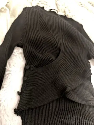 ZARA 자라 블랙 리브 니트 롱 원피스 와 코르셋 니트 세트