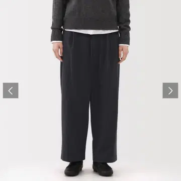 무인양품 가로 세로 스트레치 기모 턱 와이드 팬츠