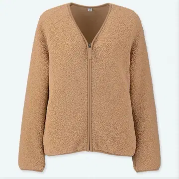 UNIQLO 유니클로 보아 플리스 V넥 풀 집업 가디건 (긴팔) XL
