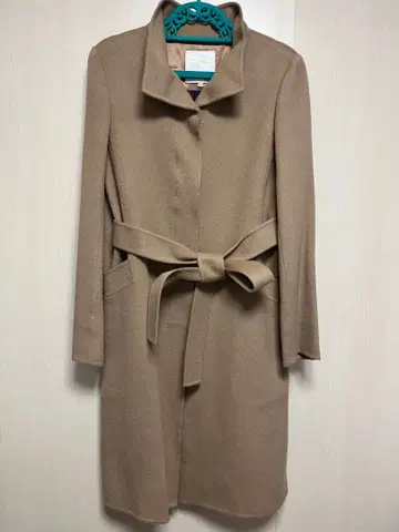 [ 새상품 ] 베이지 허리 리본 포함 체스터 코트 38