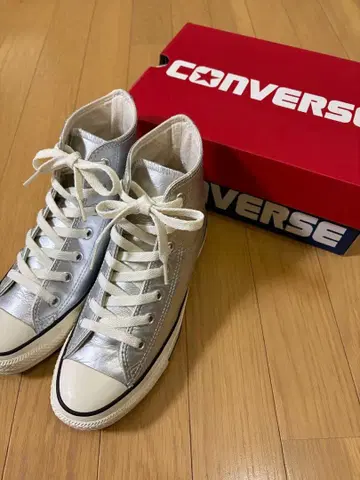 CONVERSE ALL STAR 실버 하이컷 스니커즈