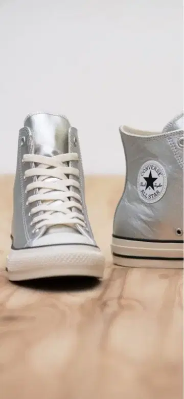 CONVERSE ALL STAR 실버 하이컷 스니커즈