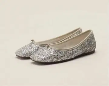 실버 글리터 플랫슈즈