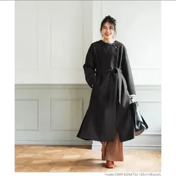 극상 울 터치 노카라 코트 coca