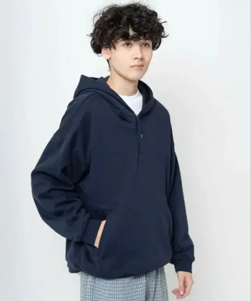 헤비 웨이트 하프 스냅 후디 B5038 bonbonstore