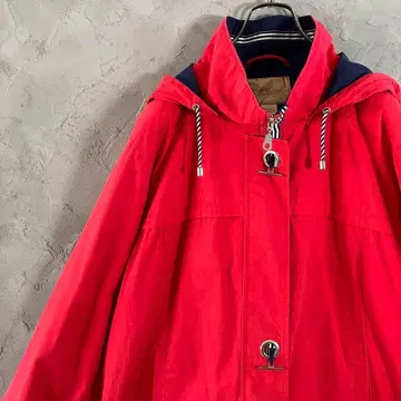 90s 빈티지 풀 집업 마린 멀티 컬러 심플 빨간색 LO10