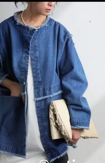 antiqua 데님 프린지 자켓