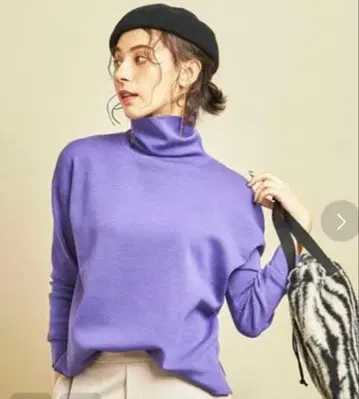 새상품급 BEAUTY&YOUTH 워셔블 니트 보라색 퍼플