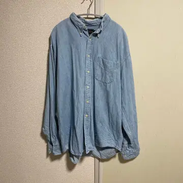 구제 의류 90s J.Crew 긴팔 BD 셔츠 샴브레이 데님 거인 택