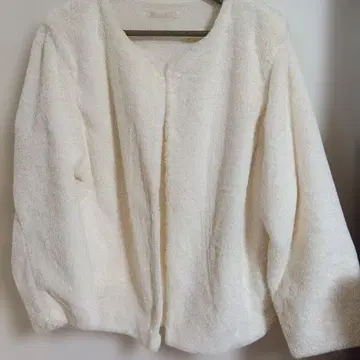 아이보리 플리스 가디건 L 사이즈