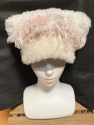 니트 퍼 핸드메이드 모자 고양이 귀 걸리시 귀여운