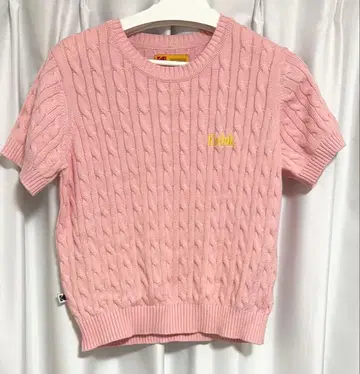 Kodak 핑크 케이블 니트 M 반팔