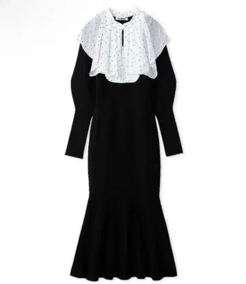 snidel Sustainable 스퀘어 카라 니트 원피스